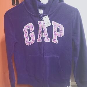NWT GAP KIDS Purple 💜 SEQUINE LOGO Hoodie SZ. L ( 10 ) WARM ....